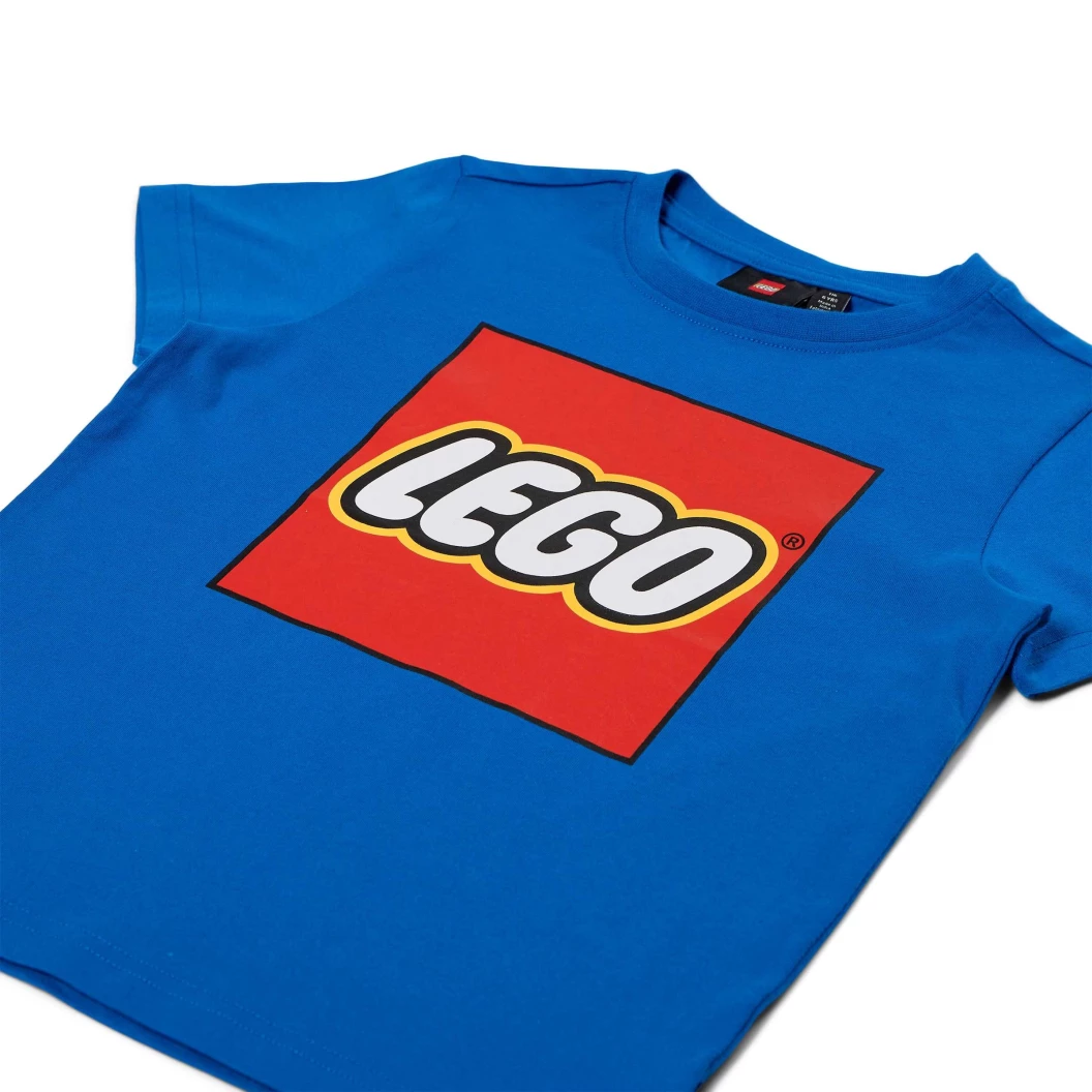 T-shirt met korte mouwen en logo voor kinderen – blauw