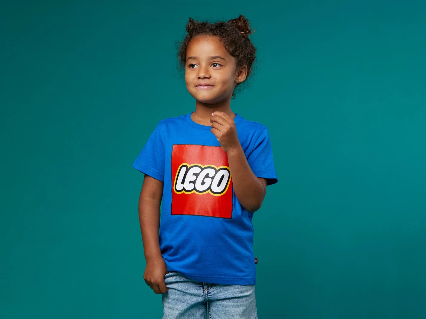 T-shirt met korte mouwen en logo voor kinderen – blauw