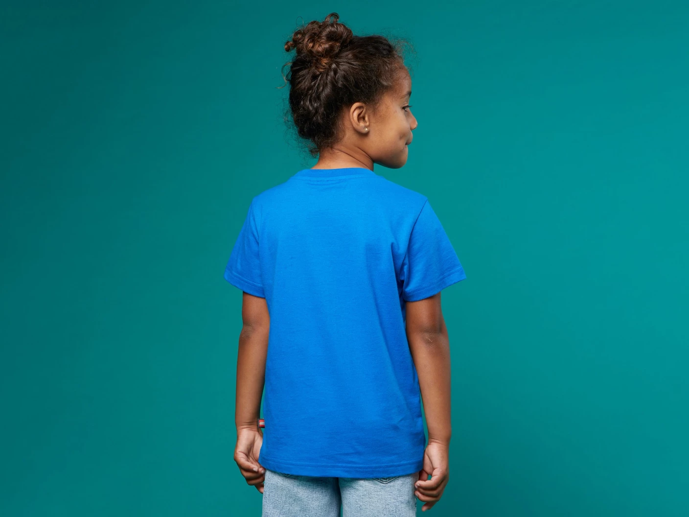 T-shirt met korte mouwen en logo voor kinderen – blauw