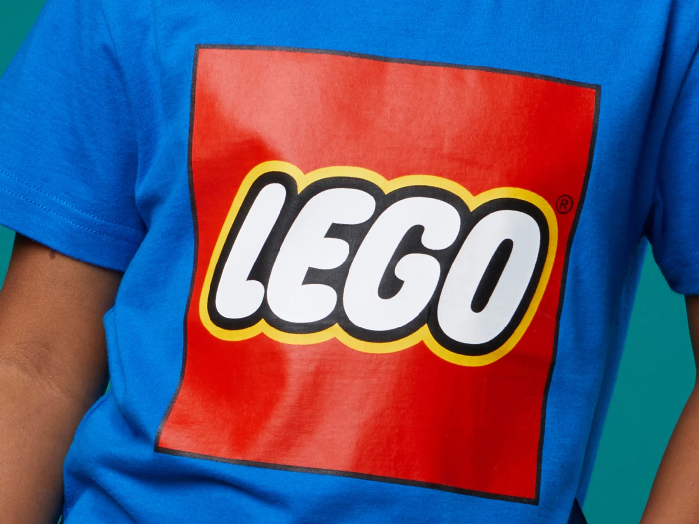 T-shirt met korte mouwen en logo voor kinderen – blauw