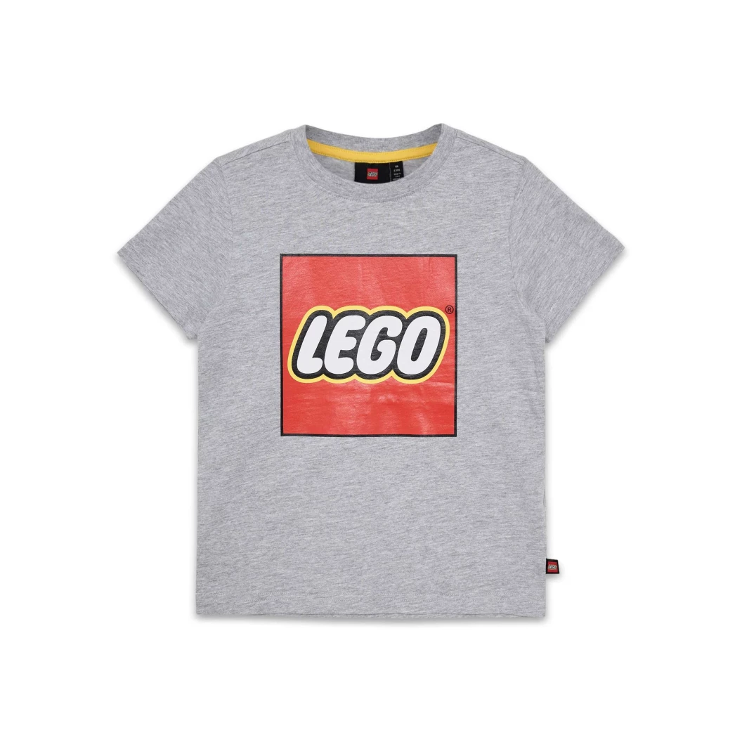 T-shirt met korte mouwen en logo voor kinderen – grijs gemêleerd