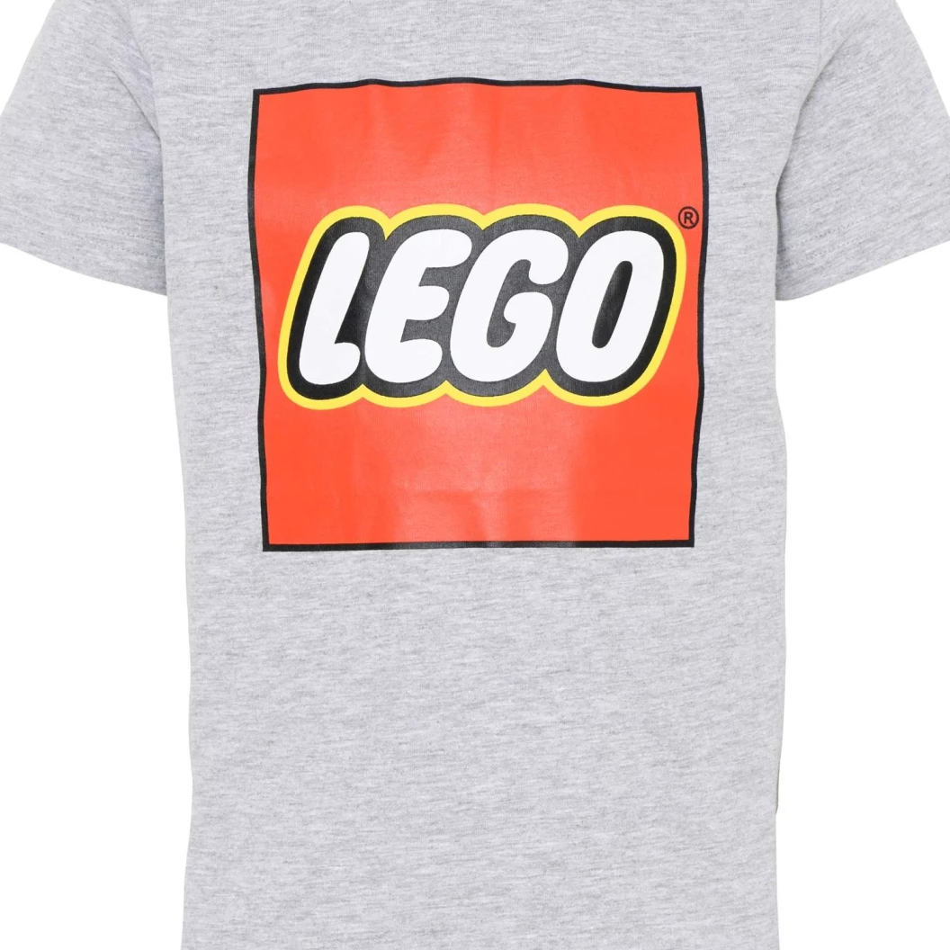 T-shirt met korte mouwen en logo voor kinderen – grijs gemêleerd