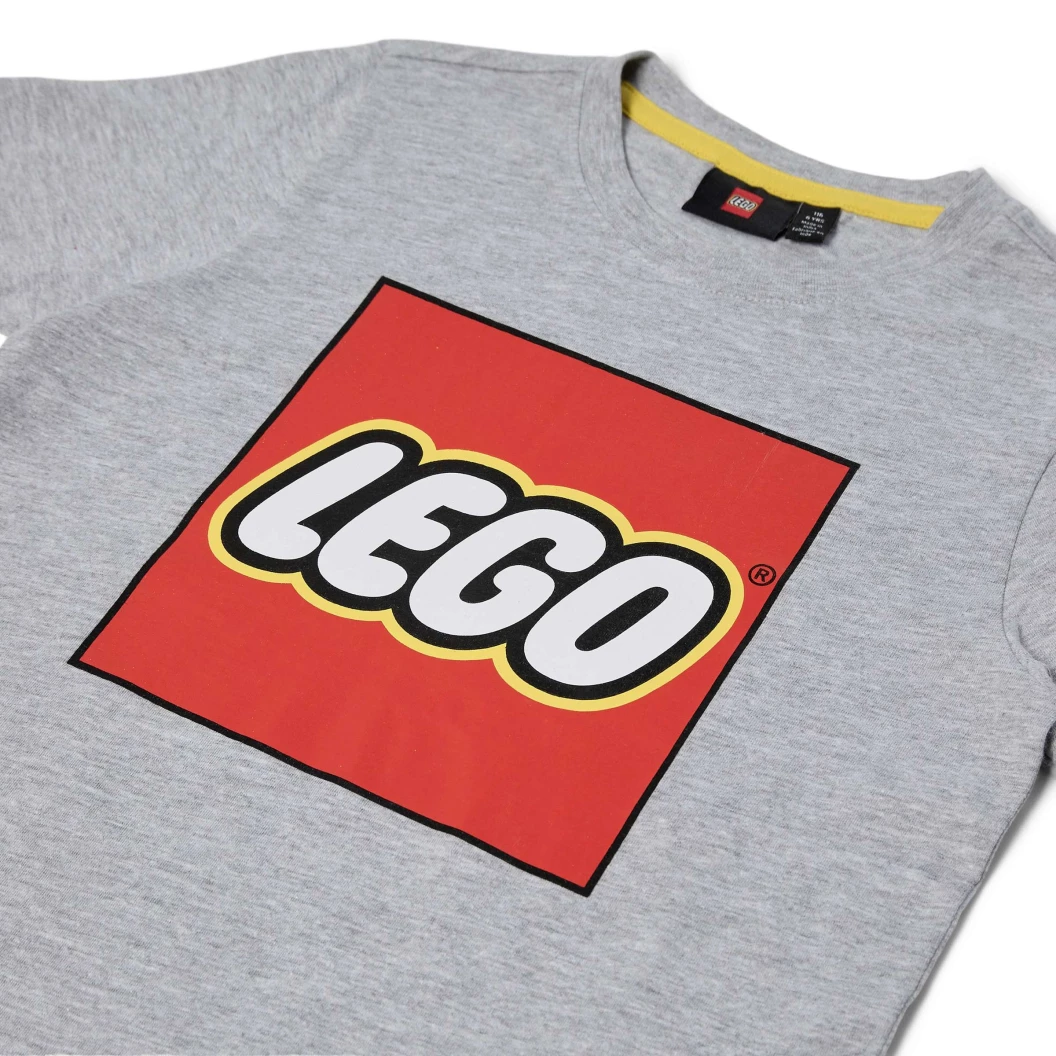T-shirt met korte mouwen en logo voor kinderen – grijs gemêleerd