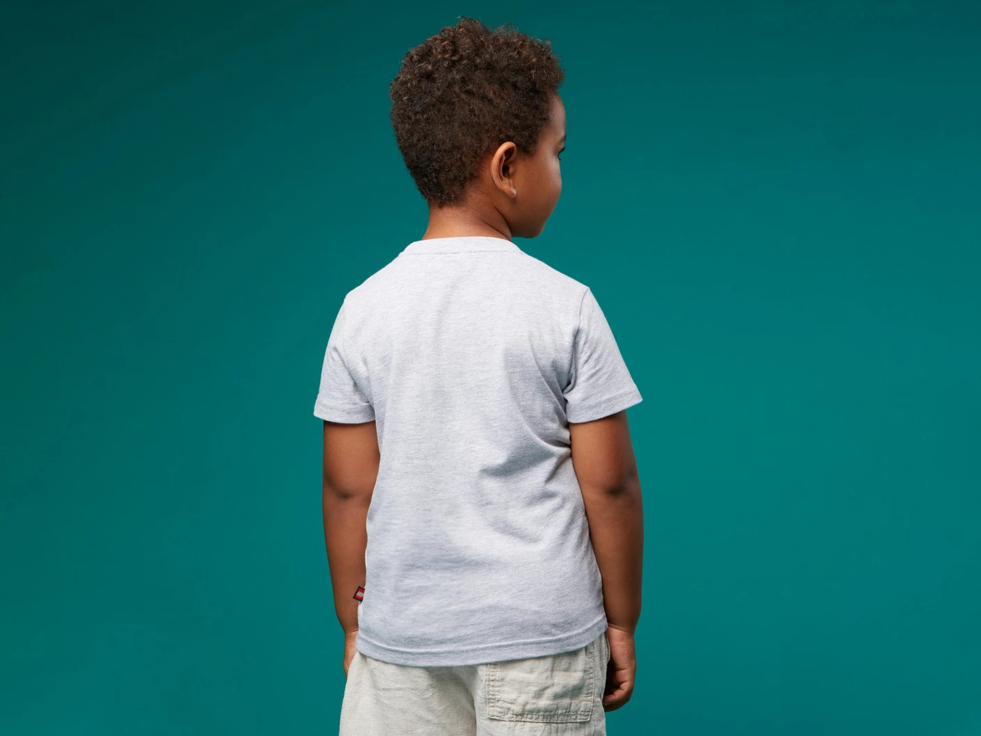 T-shirt met korte mouwen en logo voor kinderen – grijs gemêleerd