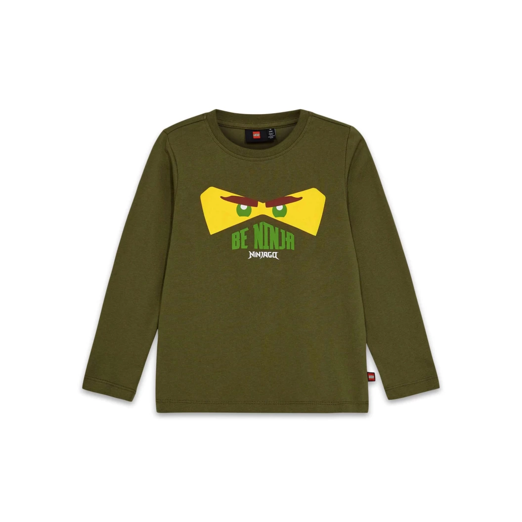 T-shirt met lange mouwen – donkerkaki