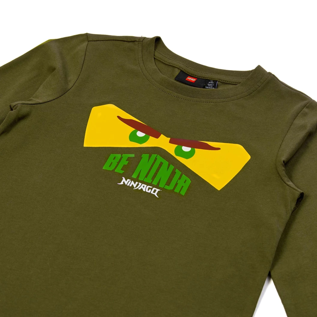 T-shirt met lange mouwen – donkerkaki