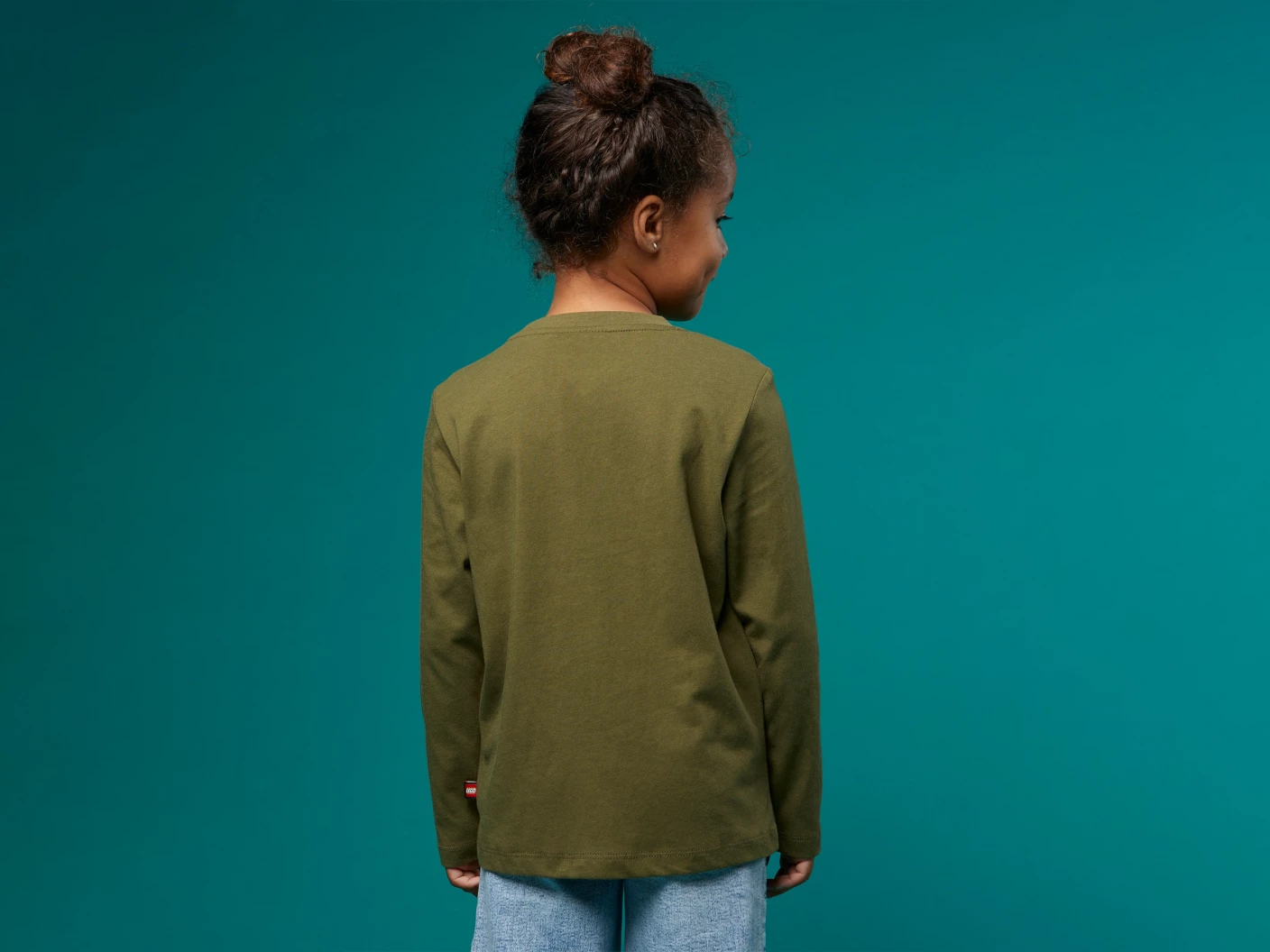 T-shirt met lange mouwen – donkerkaki