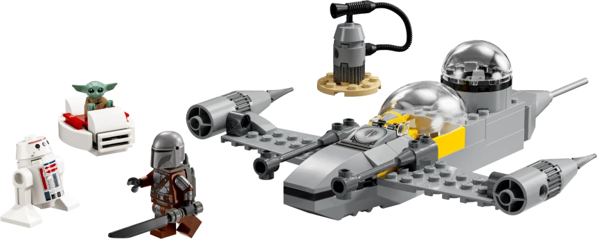 Mando en Grogu's N-1 Starfighter
