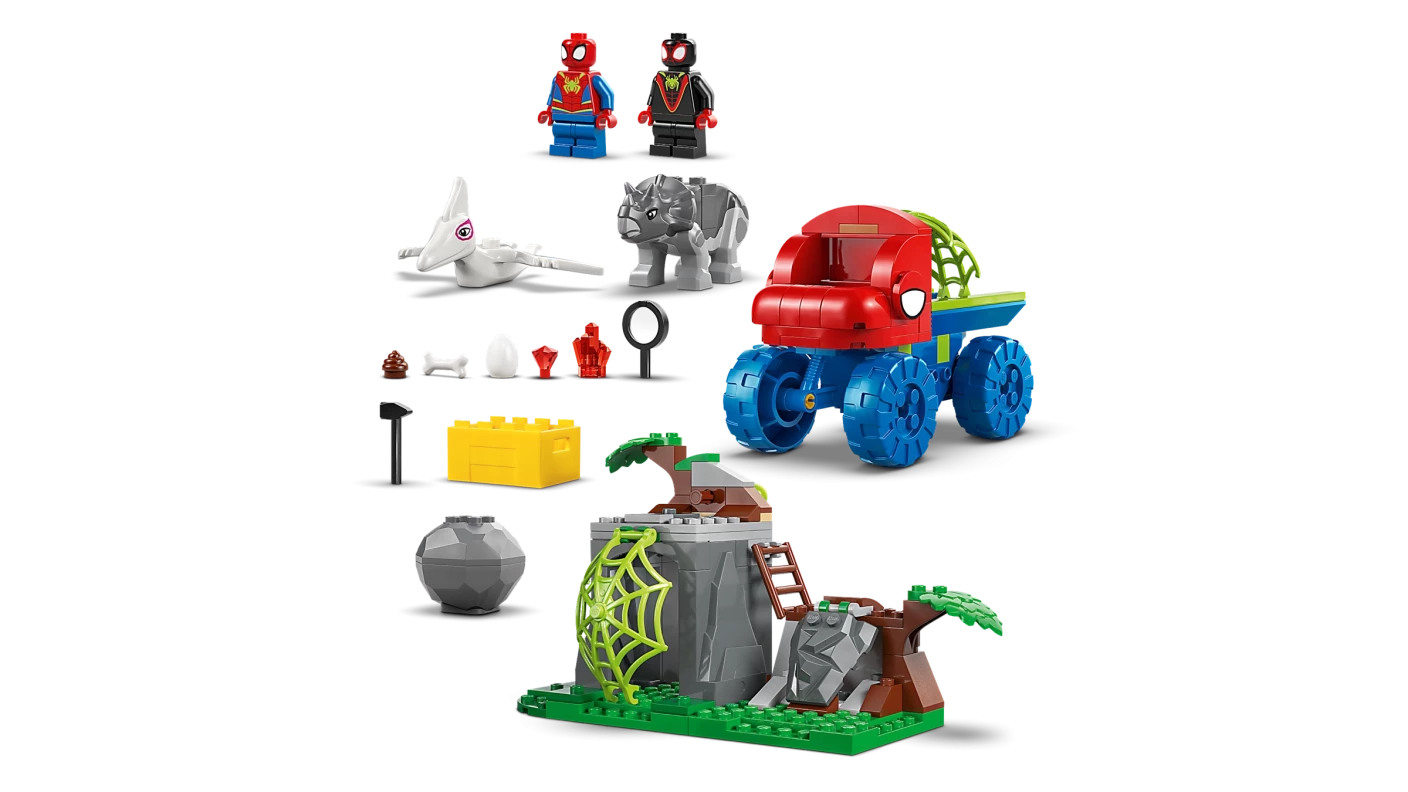 Team Spidey reddingsmissie met dinotruck