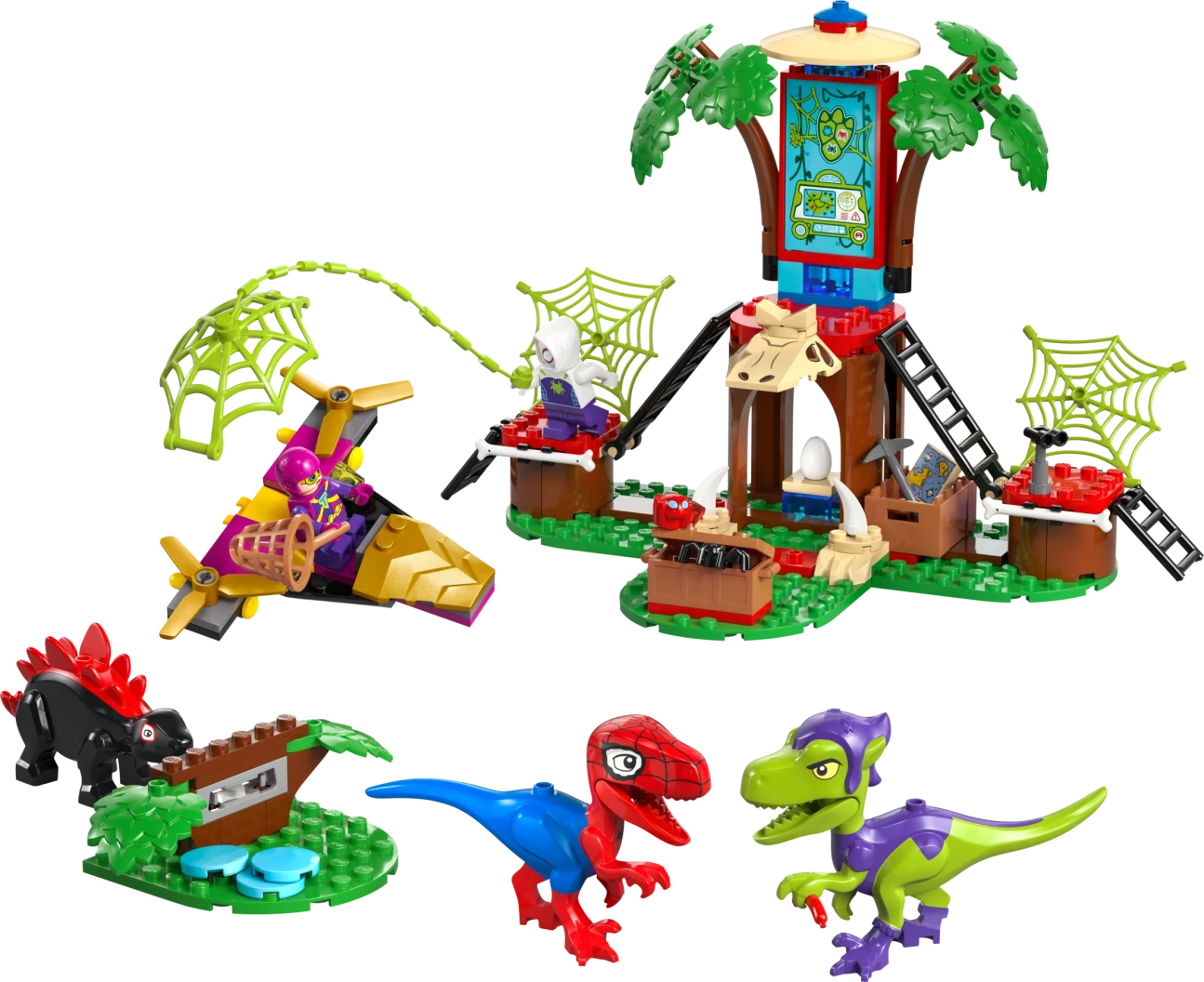 Spidey en Gobby's raptorstrijd bij de boomhut
