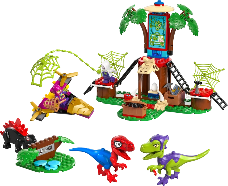 Spidey en Gobby's raptorstrijd bij de boomhut