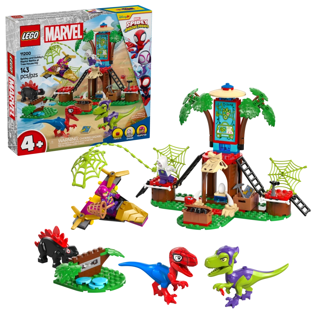 Spidey en Gobby's raptorstrijd bij de boomhut
