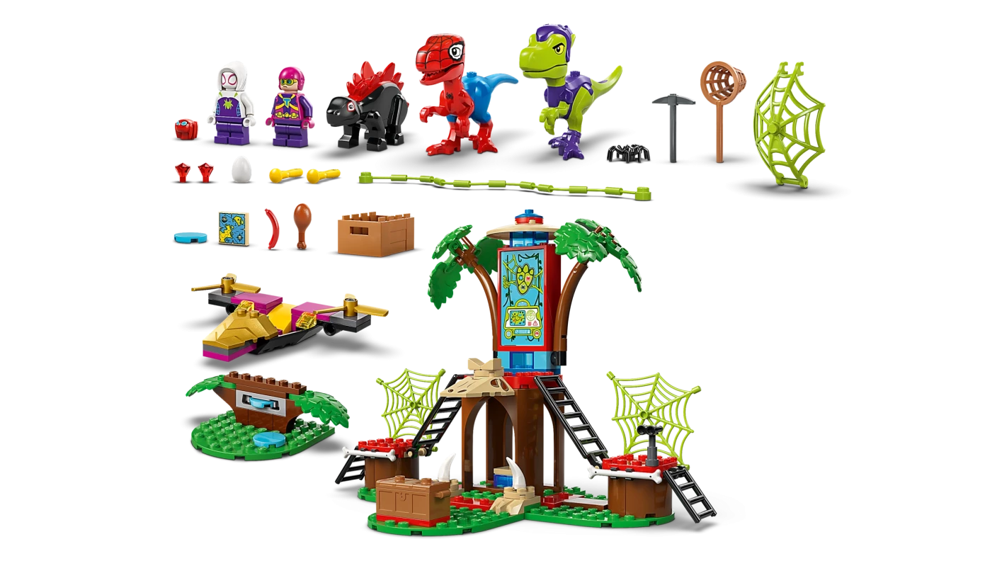 Spidey en Gobby's raptorstrijd bij de boomhut