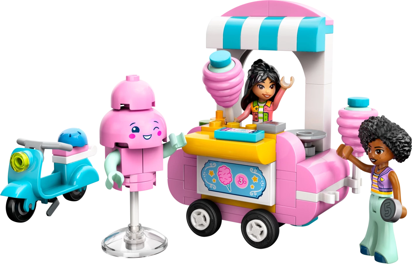 Suikerspinkraam en scooter