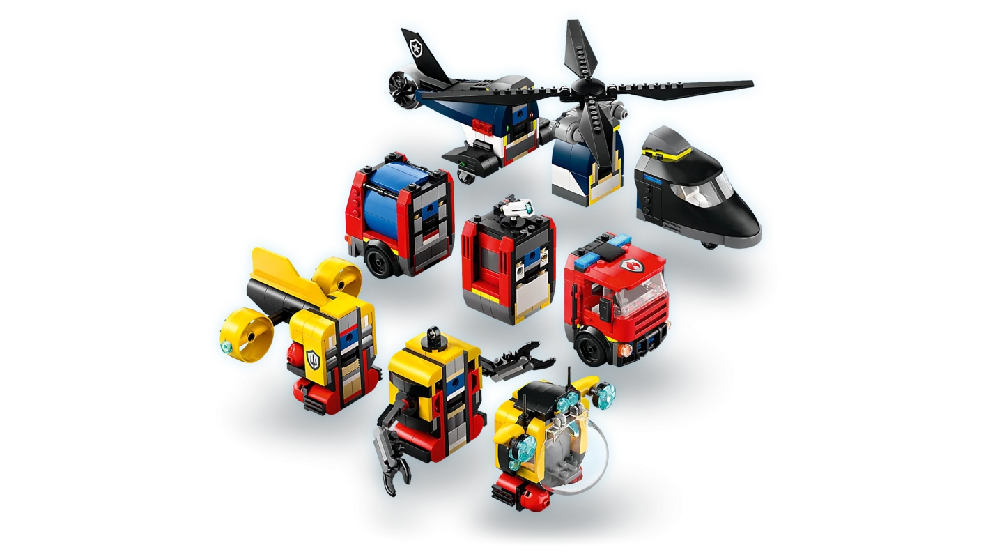 Helikopter, brandweerauto en onderzeeër remix