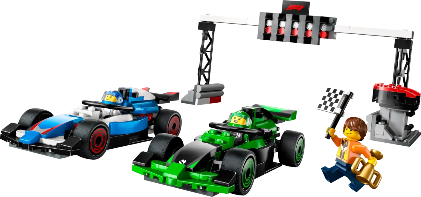 F1® grid met VCARB en Sauber racewagens