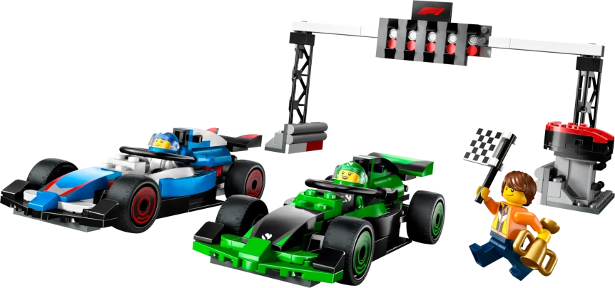 F1 grid met VCARB en Sauber racewagens