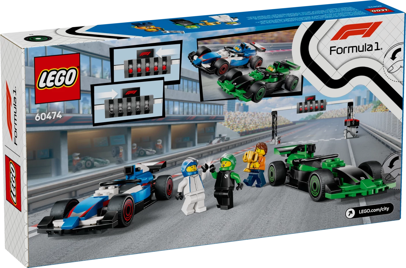 F1® grid met VCARB en Sauber racewagens