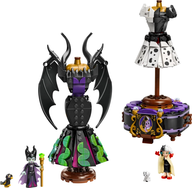 De jurken van Maleficent en Cruella De Vil