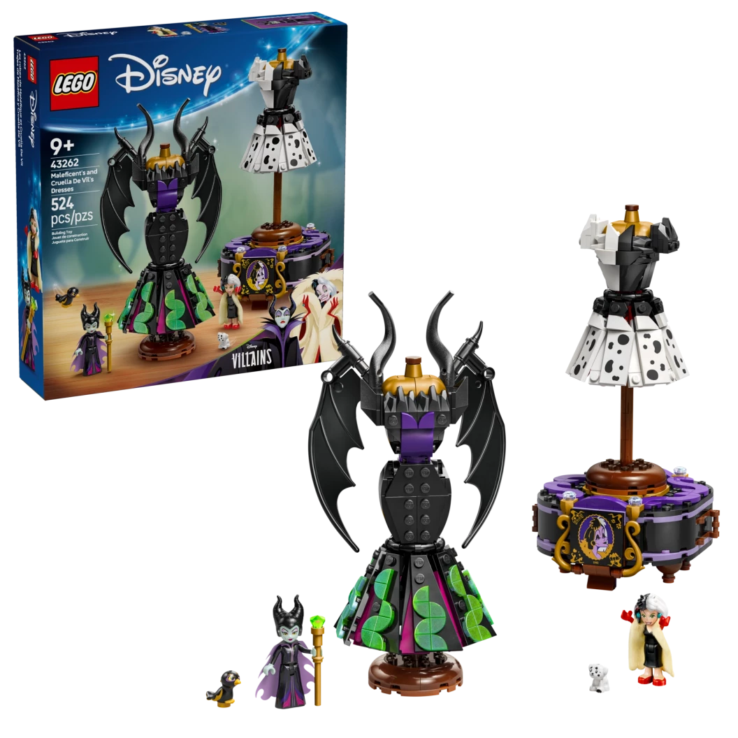 De jurken van Maleficent en Cruella De Vil