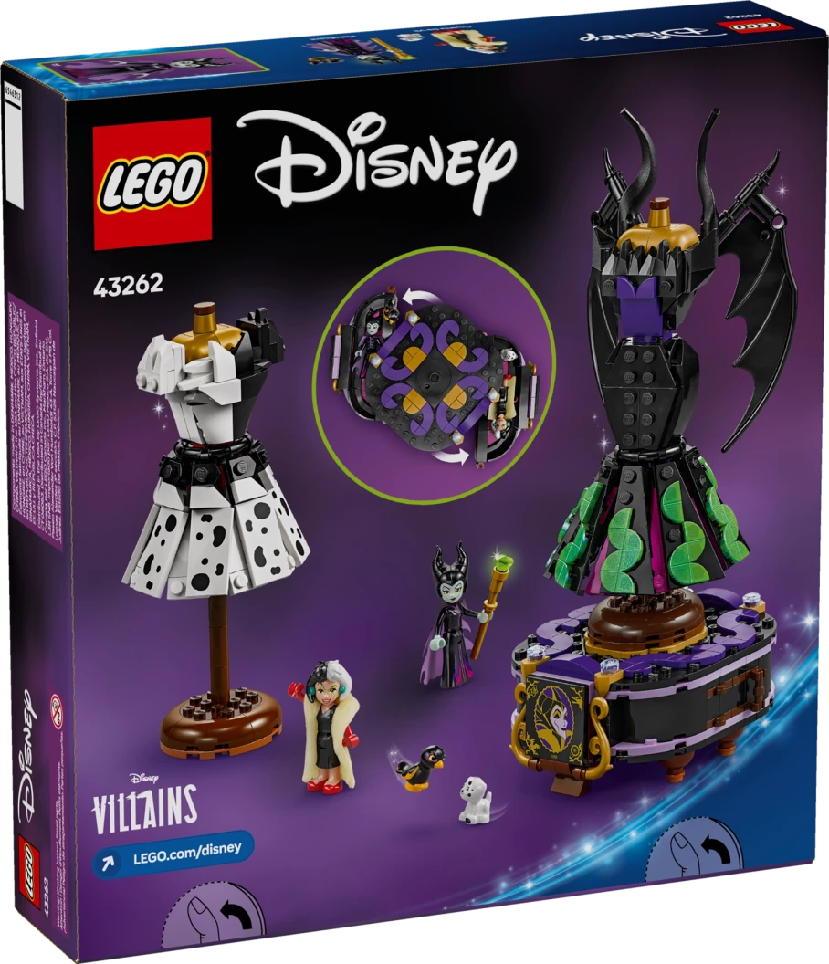 De jurken van Maleficent en Cruella De Vil