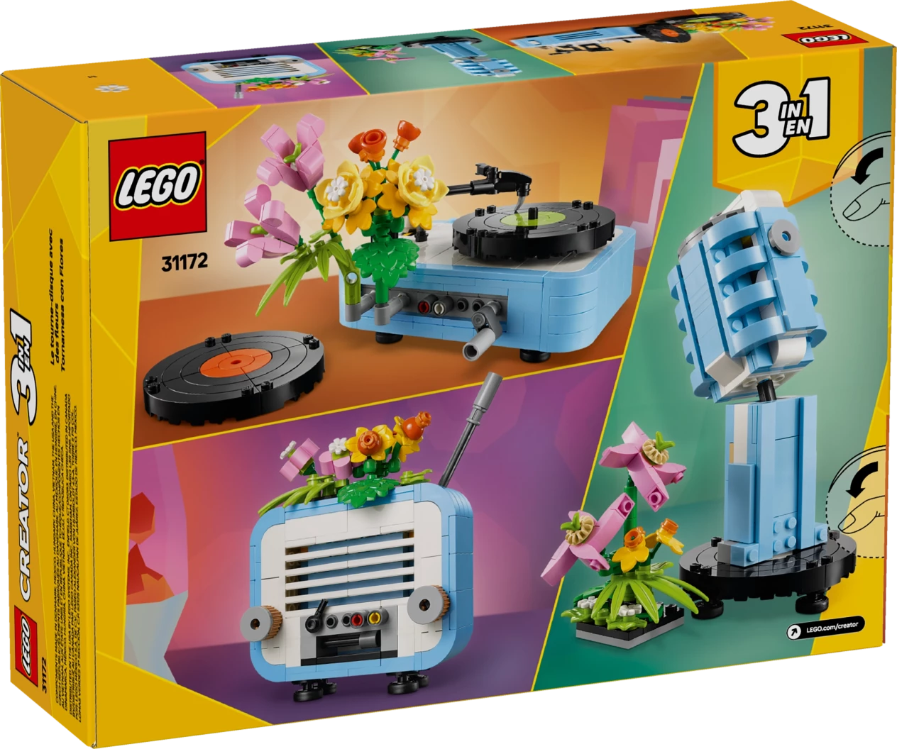 Platenspeler met bloemen