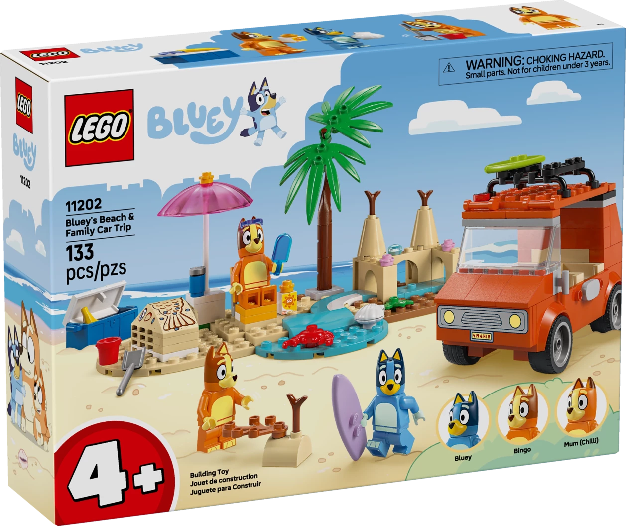 Bluey's autorit naar het strand
