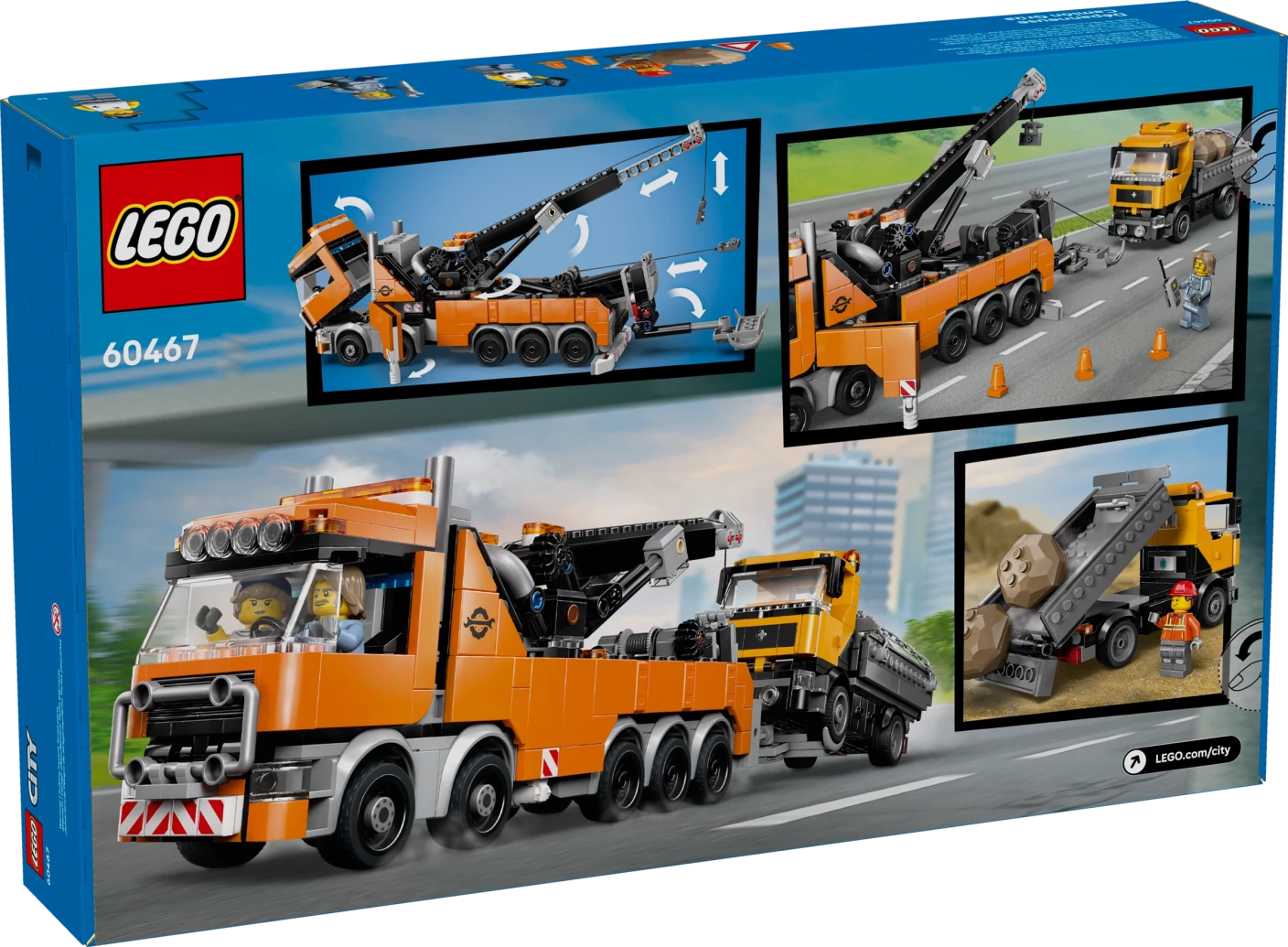 Zware sleepwagen met kraan