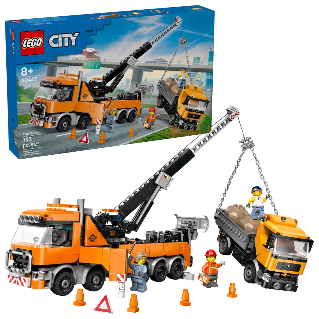 Zware sleepwagen met kraan