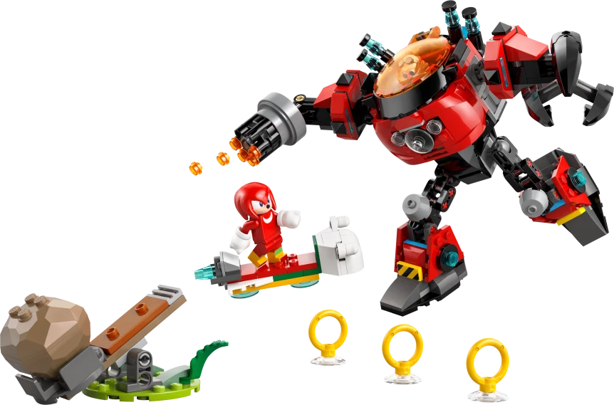 Knuckles vs. Dr. Eggman Egg Crusher mecha