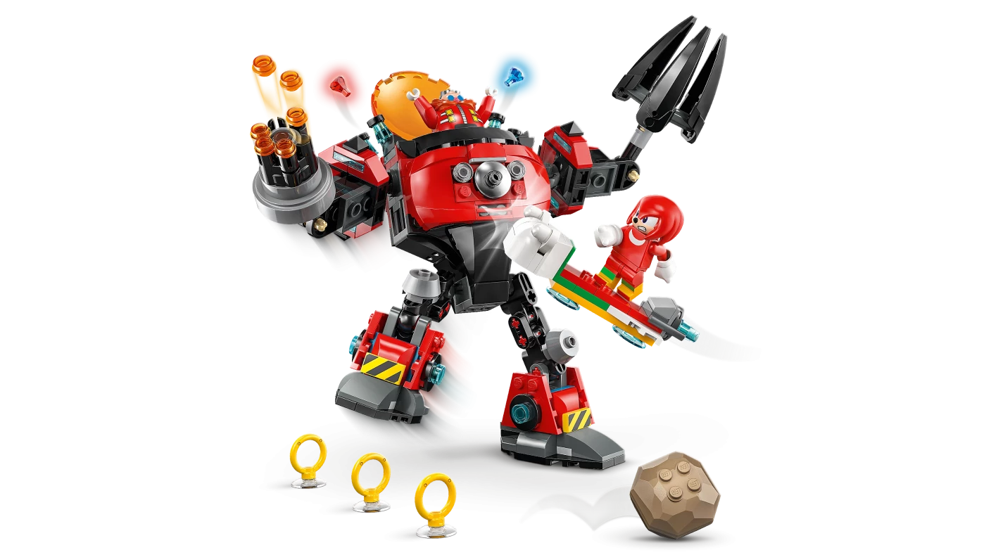 Knuckles vs. Dr. Eggman Egg Crusher mecha