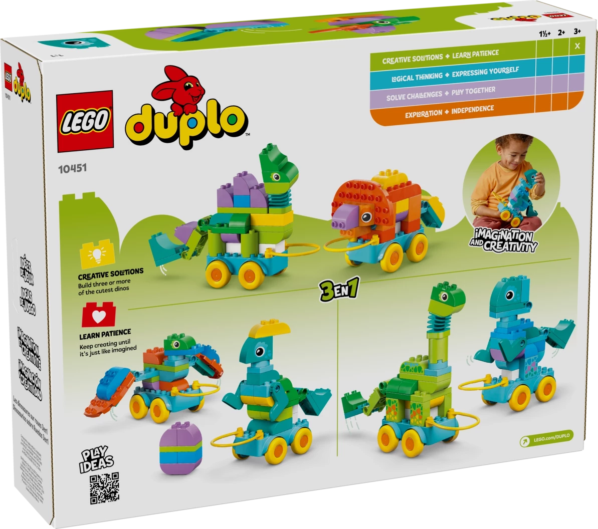 3-in-1 dinosaurussen op wielen