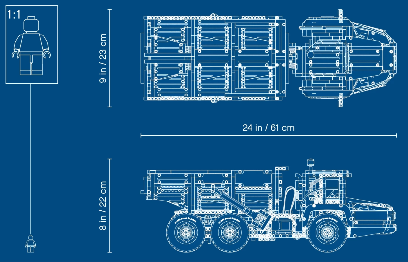 Volvo 6x6 Truck met kieptrailer