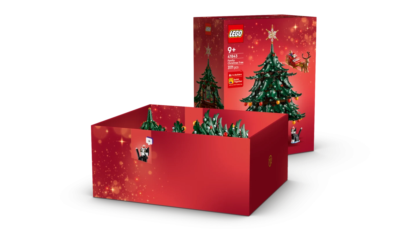 Decoratieve kerstboom voor het hele gezin