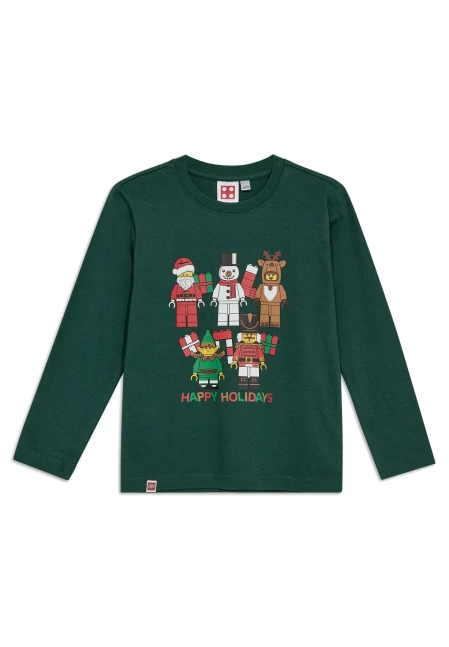 Kerstshirt met lange mouwen voor kinderen – donkergroen