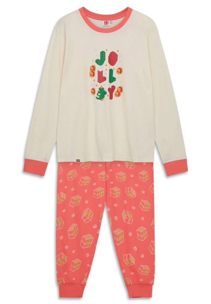 Kerstpyjama voor volwassenen – gebroken wit