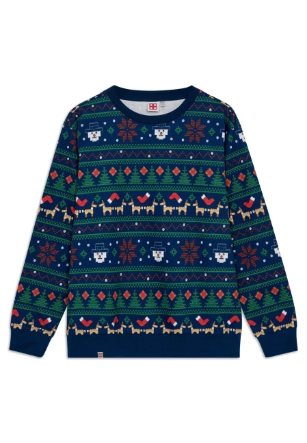 Kerstsweatshirt voor volwassenen - donkerblauw