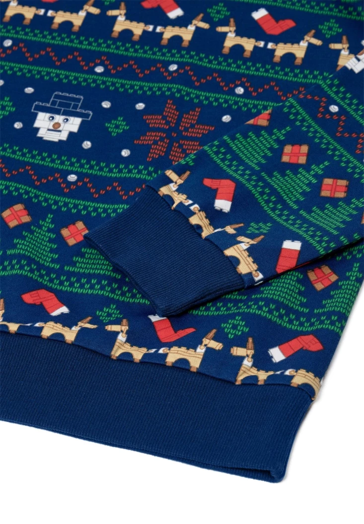 Kerstsweatshirt voor volwassenen – donkerblauw