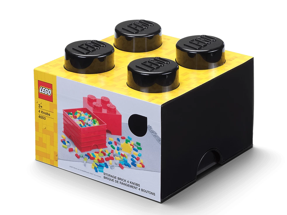 Opbergsteen met 4 noppen - zwart