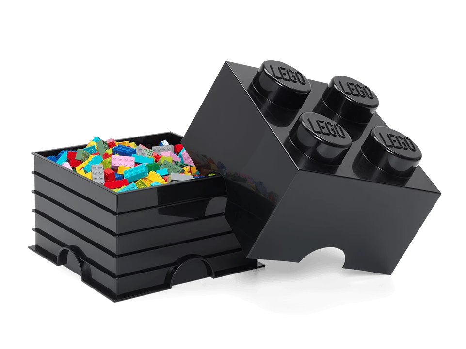 Opbergsteen met 4 noppen - zwart