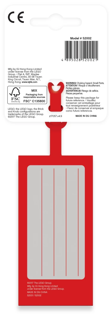 2x4 rood bagagelabel