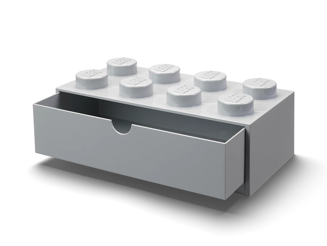 Bureaulade met 8 noppen - grijs