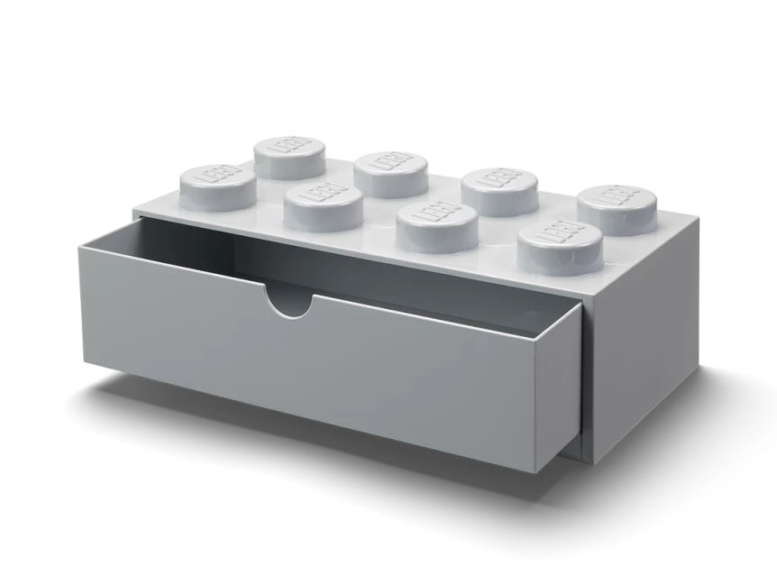 Bureaulade met 8 noppen - grijs