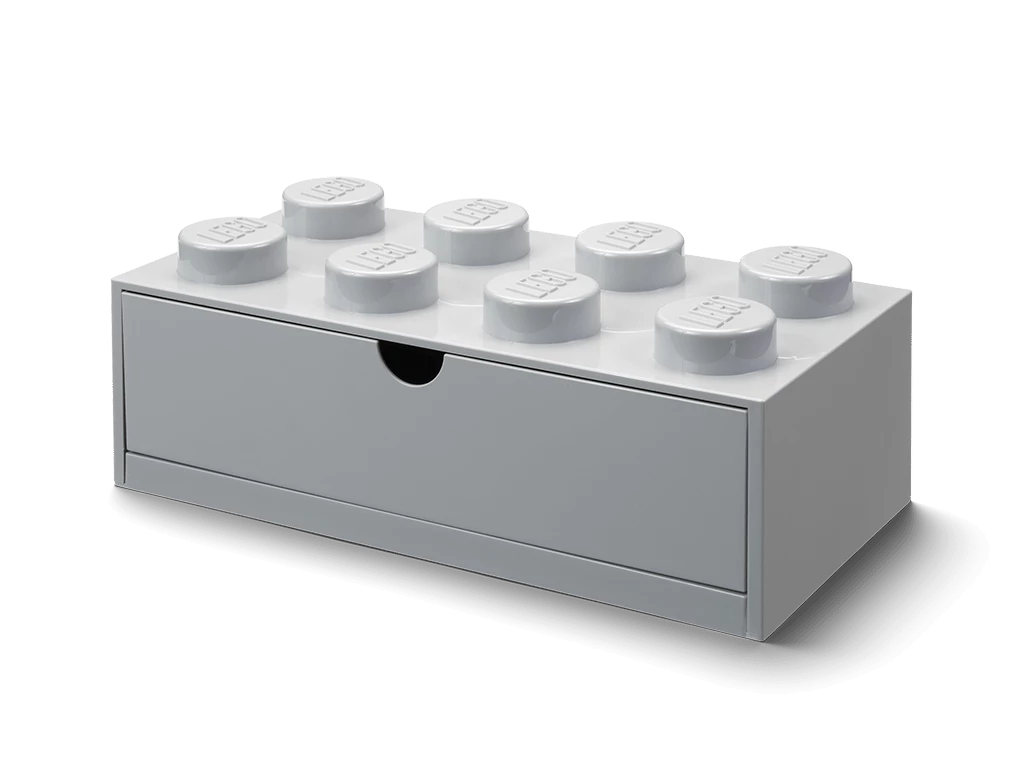 Bureaulade met 8 noppen - grijs