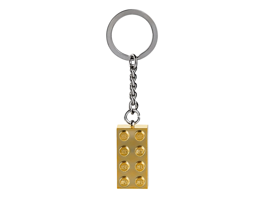 LEGO gouden sleutelhanger met 2x4 noppen