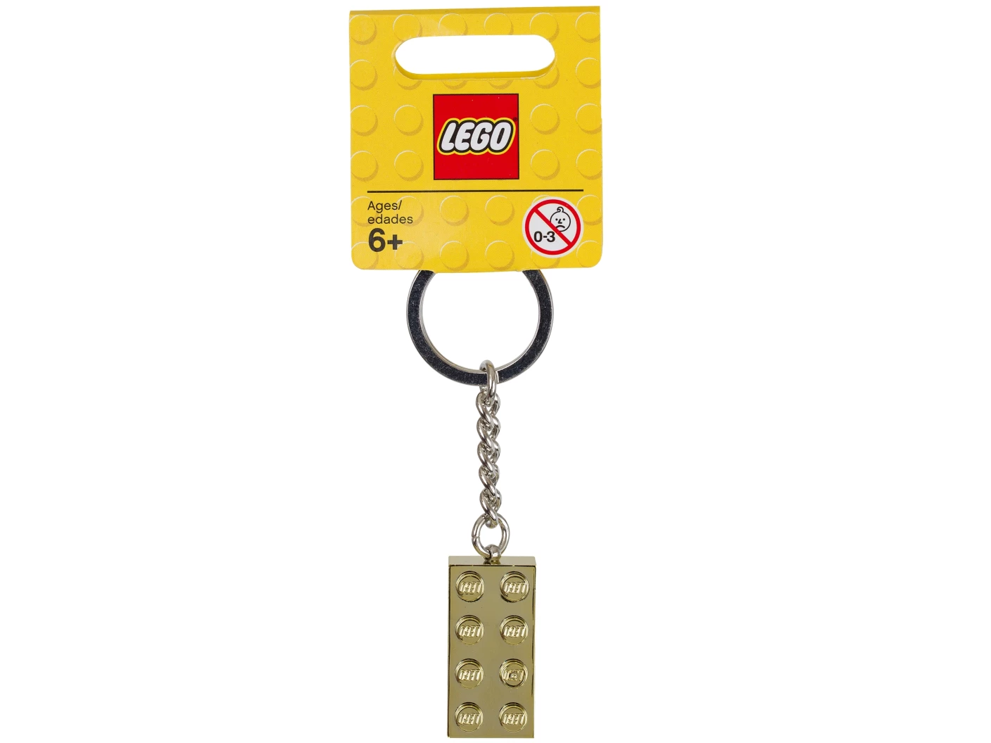 LEGO gouden sleutelhanger met 2x4 noppen