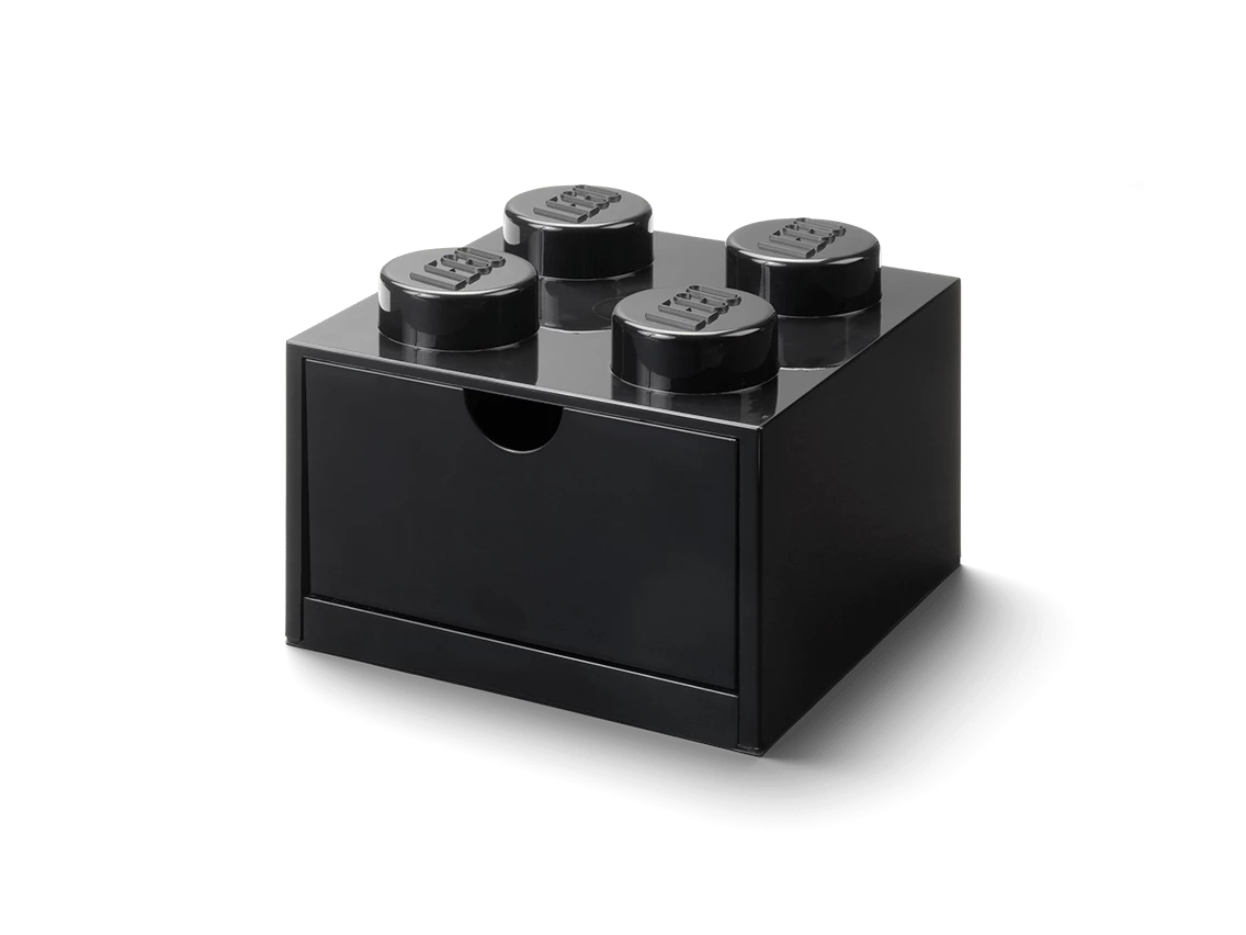 Bureaulade met 4 noppen - zwart