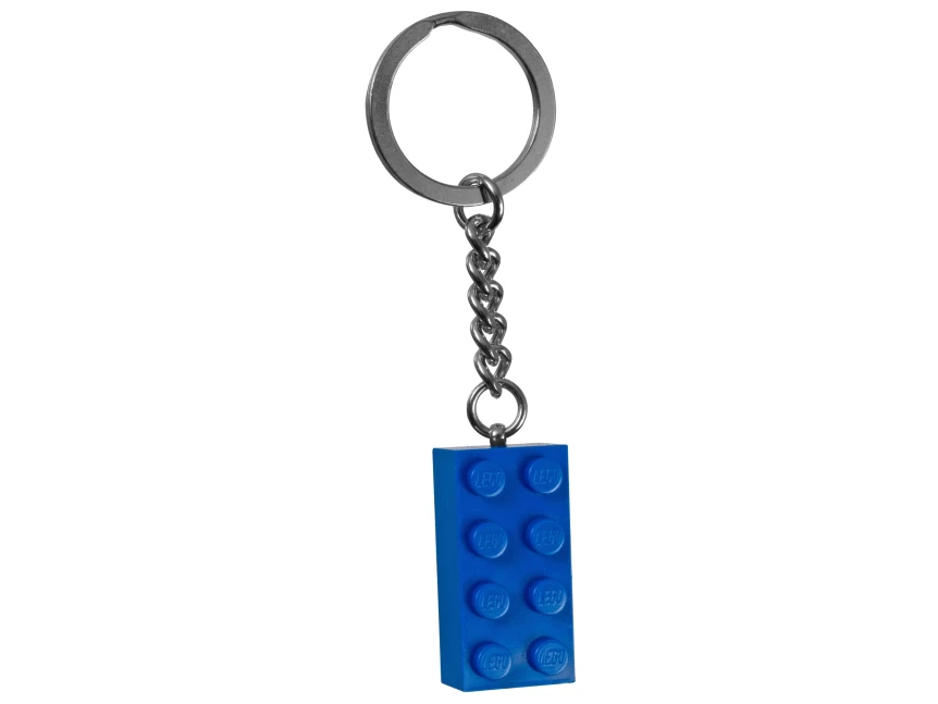 LEGO sleutelhanger met blauwe 2x4 steen