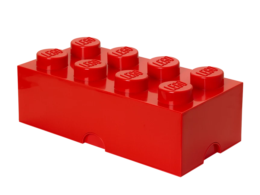 Opbergsteen met 8 noppen - rood