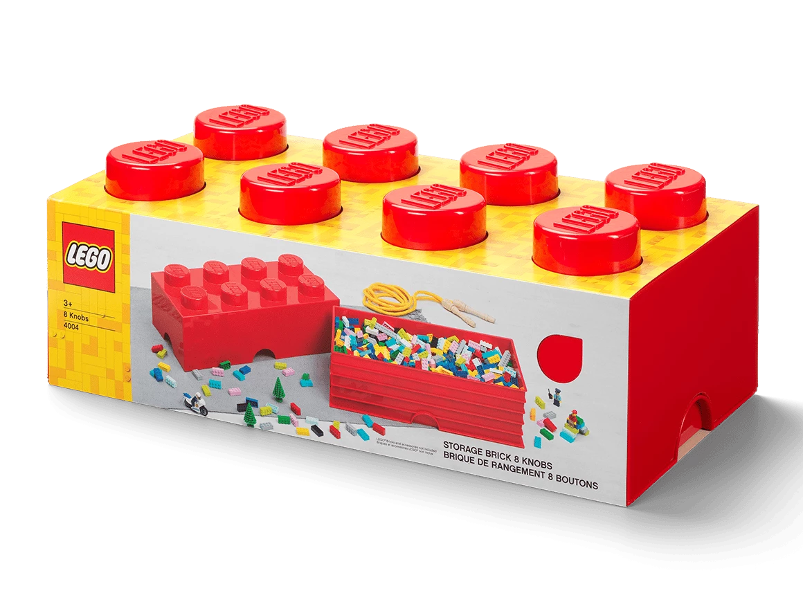 Opbergsteen met 8 noppen - rood